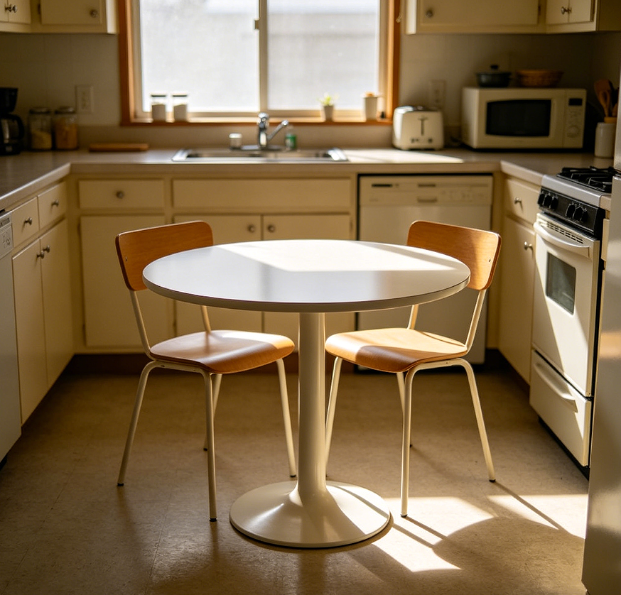 Round Two‑Person Dining Table for Small Kitchens