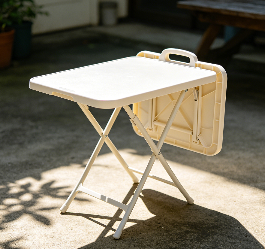 Folding Plastic Dining Table with Carrying Handle